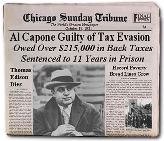 1931 newspaper JOHNNY TORRIO takes control of Gang after AL CAPONE is CONVICTED 