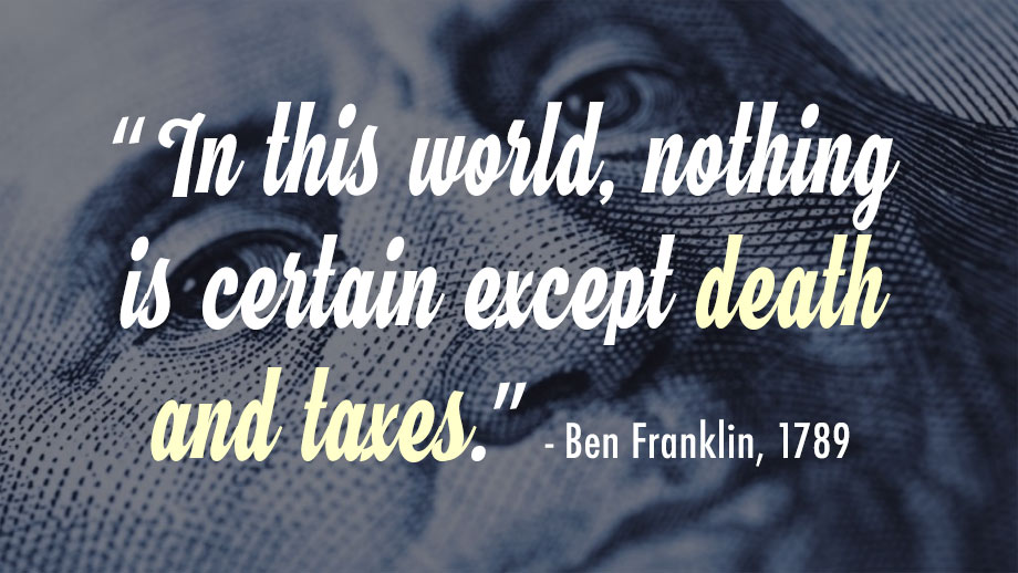death taxes ben franklin quote