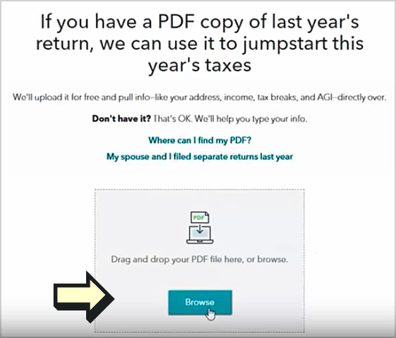 import pdf prior year turbotax