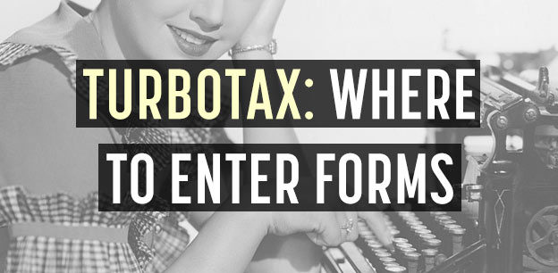 turbotax where enter forms