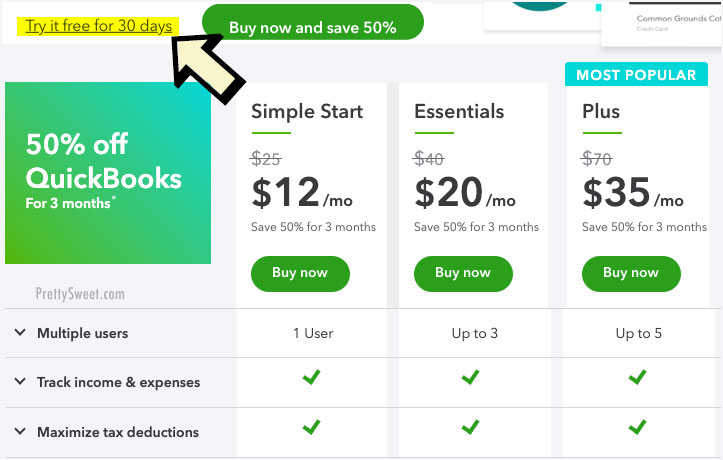 quickbooks online free