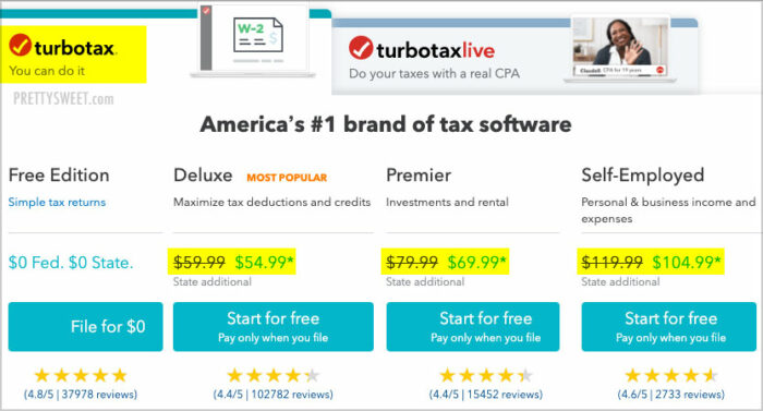 how-much-does-turbotax-cost-prices-state-fee-2020