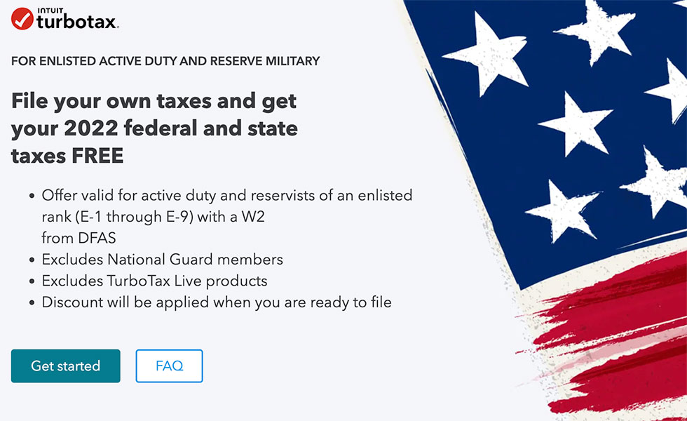 military turbotax discount