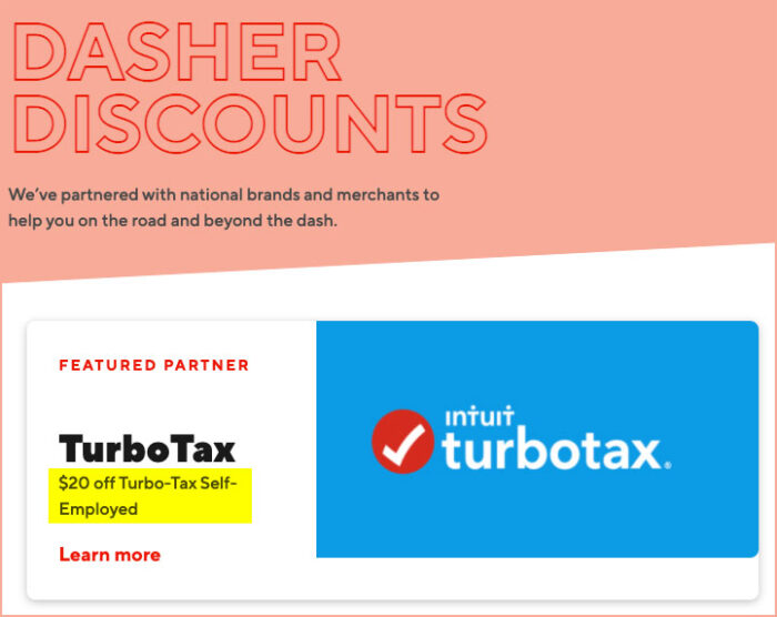 DoorDash + Grubhub TurboTax Discount Save Up to 20