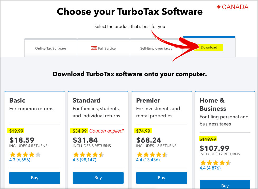 turbotax canada coupon download