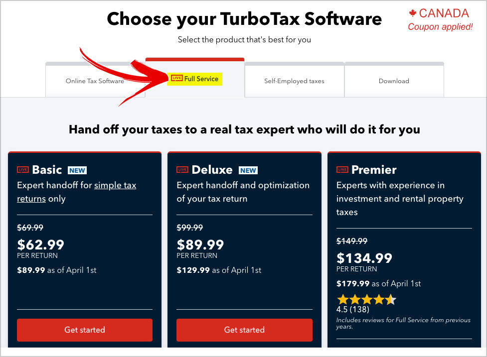 turbotax canada live coupon