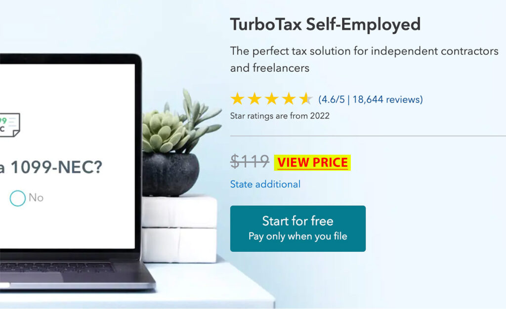 turbotax self employed price