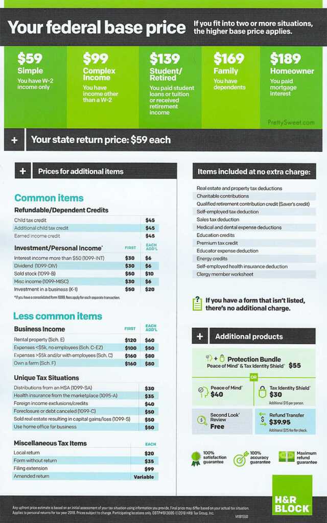 H&R Block Pricing Online, Download (State Fees?) • 2023